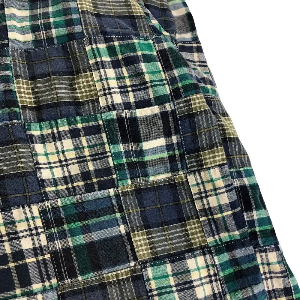 Y2K Old Navy Shorts Mens 40 Patchwork Madras Plaid Field Tested Regulation Issue